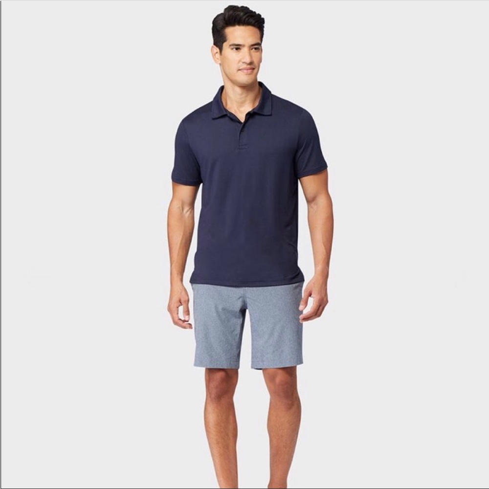 32 Degrees Cool Size Large Blue Classic Polo Slim Fit Shirt